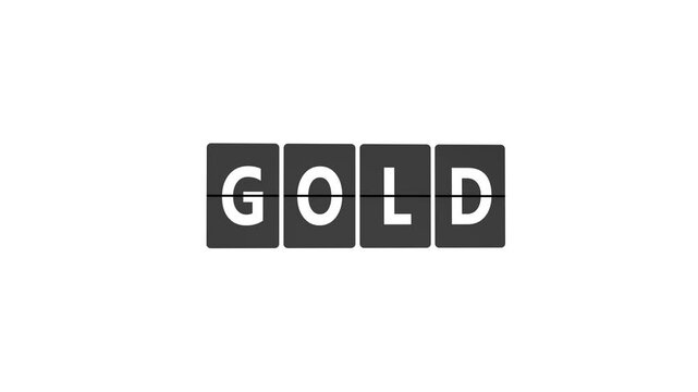 Word GOLD on Flip Board