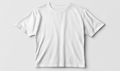 White t-shirt mockup, plain background, apparel design