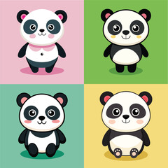 Teddy Bear Cartoon Set vector illustration