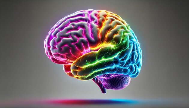 Generated pencil colored brain