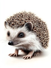 Obraz premium Adorable close-up of a cute hedgehog displaying its tiny features and endearing personality : Generative AI
