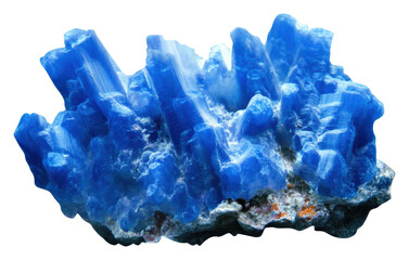 Fototapeta premium Bright blue crystal formation on clear background