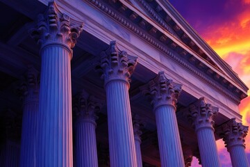 Obraz premium Magnificent Twilight Over the US Capitol Building, Illuminating Washington DC's Architectural Marvel