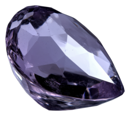 Purple gem on transparent background