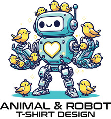 Animal And Robot Vector T Shirt Design