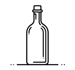outline bottle vector icon in black and white