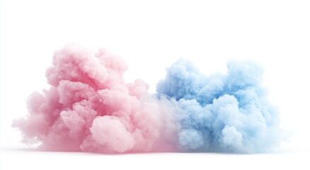 Pink and blue smoke clouds studio background