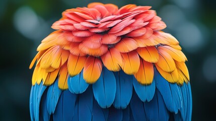 Obraz premium Vibrant Parrot Feathers: A Close-up Study of Texture and Color in Nature