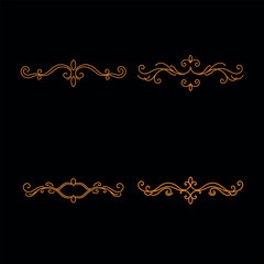 Golden Baroque Ornament Vector Premium Design