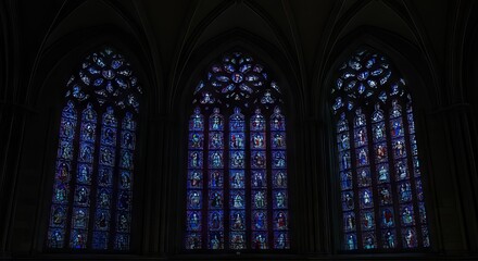 Naklejka premium stained glass window in church