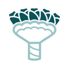 Wedding flower bouquet isolated vector icon