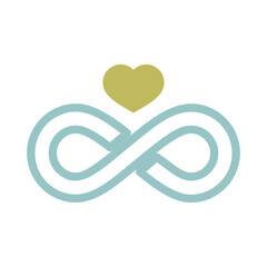 Infinity sign and heart symbol of eternal love