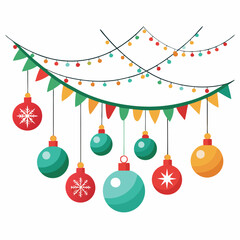 Realistic Christmas ornaments red, gold, silver, blue, green, pink, purple Christmas balls isolated on white background.