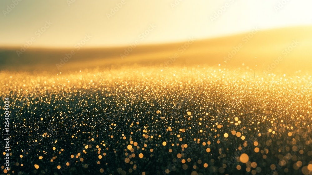 Poster field is illuminated with golden light creating bokeh effect