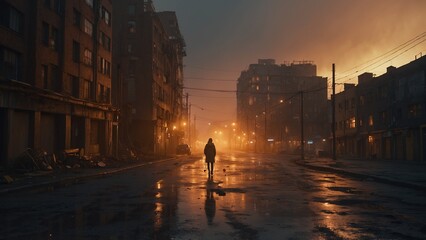 Contemplation in a Surreal City Environment