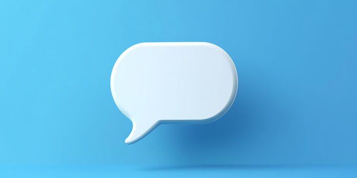3d Blank white speech bubble pin