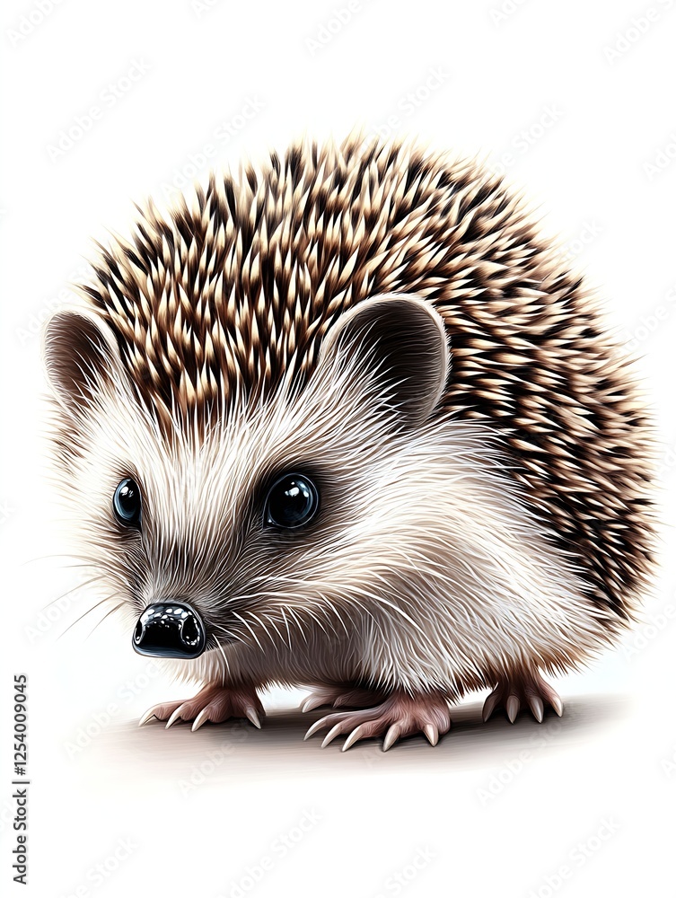 Poster charming hedgehog in a cute pose showcasing its distinctive spines and playful demeanor : generative