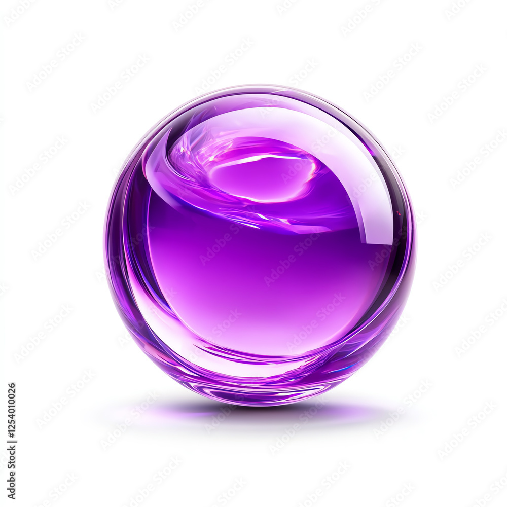 Aufkleber a stunning, reflective purple orb capturing light and creating mesmerizing patterns. ideal for desig