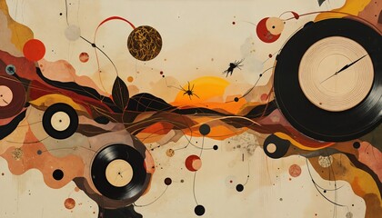  Abstract Artwork Featuring Music Symbols