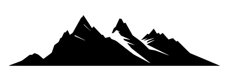 Obraz premium Mountain Peak Silhouette Vector