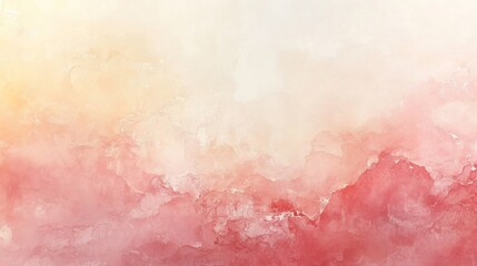 Abstract watercolor wash painting in soft pastel shades of red