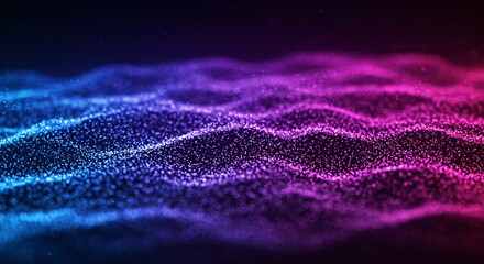 digital particles wave flow, Digital cyberspace abstract background
