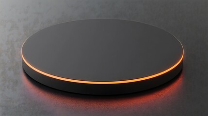Illuminated round platform, dark background