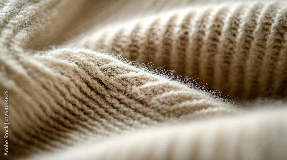 Aufkleber detailed close-up image highlighting the plush texture of cozy beige fabric in a comforting setting 