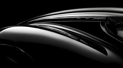 Sleek car curve, dark studio. Auto design
