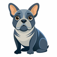 french bulldog isolated on white, Color vector illustration. Pet animal, Cartoon Vector 