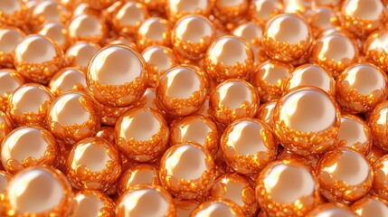 Brown sugar and molasses create rich, flavorful candies. Shiny orange spheres clustered together in a vibrant pattern.