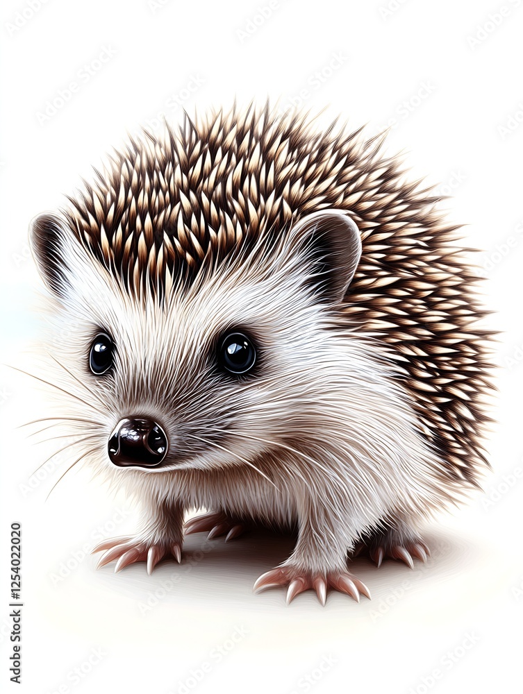 Poster cute and adorable hedgehog with expressive eyes and intricate fur in a vivid artistic style : genera