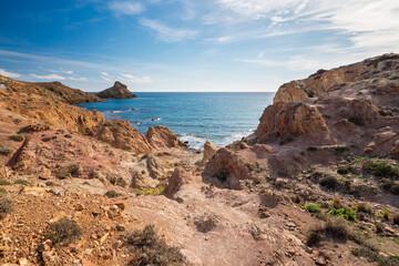 Cala de las Sirenas und Punta Baja im Naturpark del Cabo de Gata-Níjar, Provinz Almería, Autonome Gemeinschaft Andalusien, Spanien