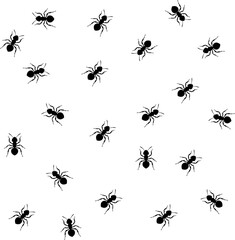Illustration of ants crawling colony.