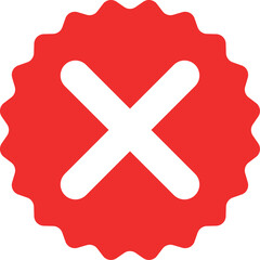 Obraz premium Cross mark label badge icon.