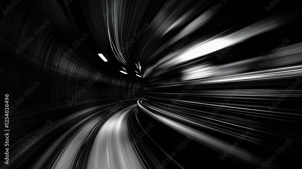 Poster dynamic and whirlwind tunnel motion captured in stunning black and white abstract art : generative a