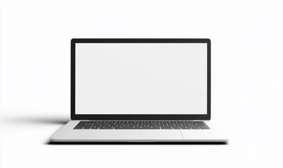 Fototapeta premium Laptop computer screen mockup, blank display, white background, website design
