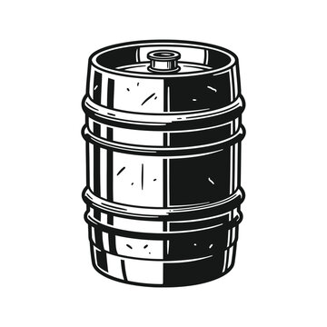 black and white beer keg clip art preview