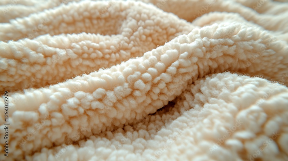 Poster textured view of soft cream blanket inviting comfort and warmth in your living area : generative ai