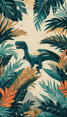 Dinosaur. Animal illustration. Printable pattern for wall decorations . Cover design, logo, for tattoos.
