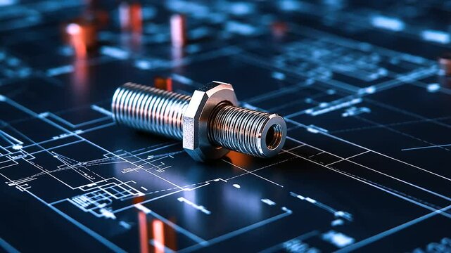 A precision-machined aerospace fastener resting on a detailed structural diagram, showcasing the synergy between engineering concepts and real-world application.