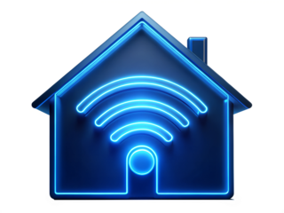 home icon on blue background