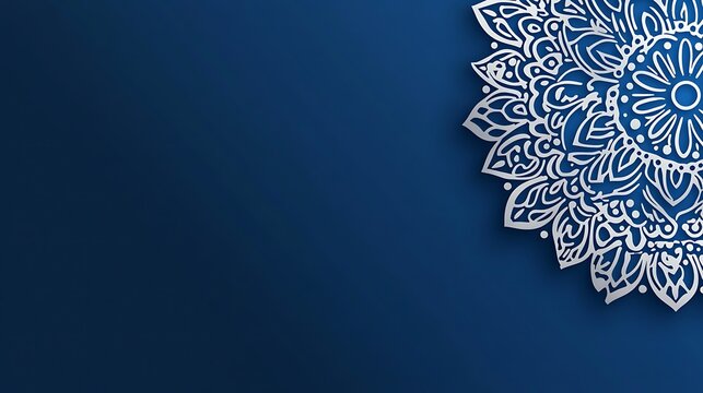 Mandala design, blue background, invitation