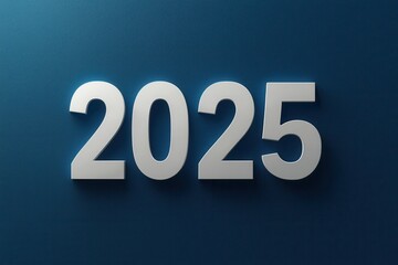 Modern 2025 Year Numerals on a Blue Background