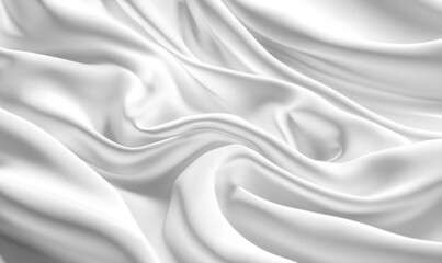Obraz premium Smooth white silk fabric draped elegantly. Background is blurred. For textile websites
