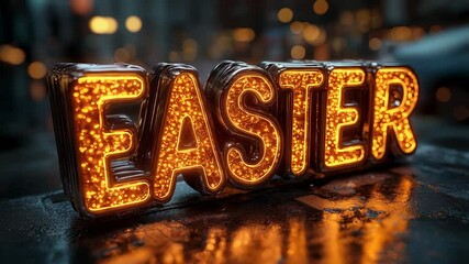 Bright and Shimmering Easter Sign for Seasonal Celebrations