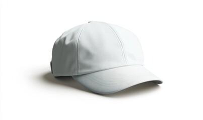 White baseball cap isolated on white background, apparel mockup