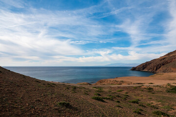 Im Naturpark del Cabo de Gata-Nijar mit Blick auf das Mittelmeer, Provinz Almer&iacute;a, Autonome Gemeinschaft Andalusien, Spanien