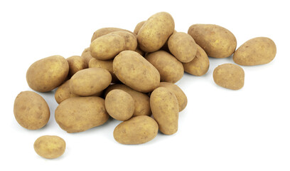 Ziemniaki luzem na białym tle