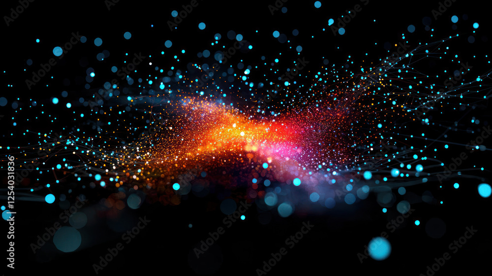Aufkleber abstract colorful particle explosion